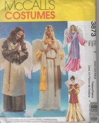 3873 MCCALLS ANGEL COSTUME GOWNS, TABARD, SASH, SHAWL PATTERN XS-M, L-XL